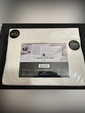 Wendy Bellissimo Home Queen 6-Piece Sheet Set - White